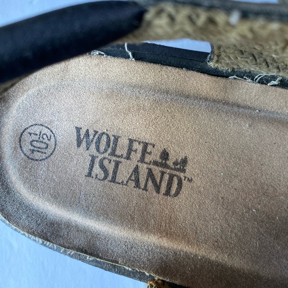 Wolfe Island - Men brown leather fisherman sandals with rubber soles, Size: 10.5 - Picture 7 of 9